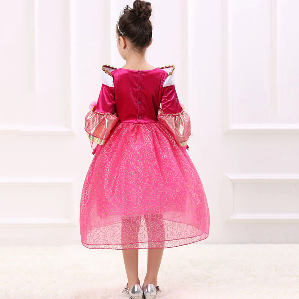 Princess Aurora Dress Girls Fairy Tale Outfits Halloween Cosplay Costume - Image 6