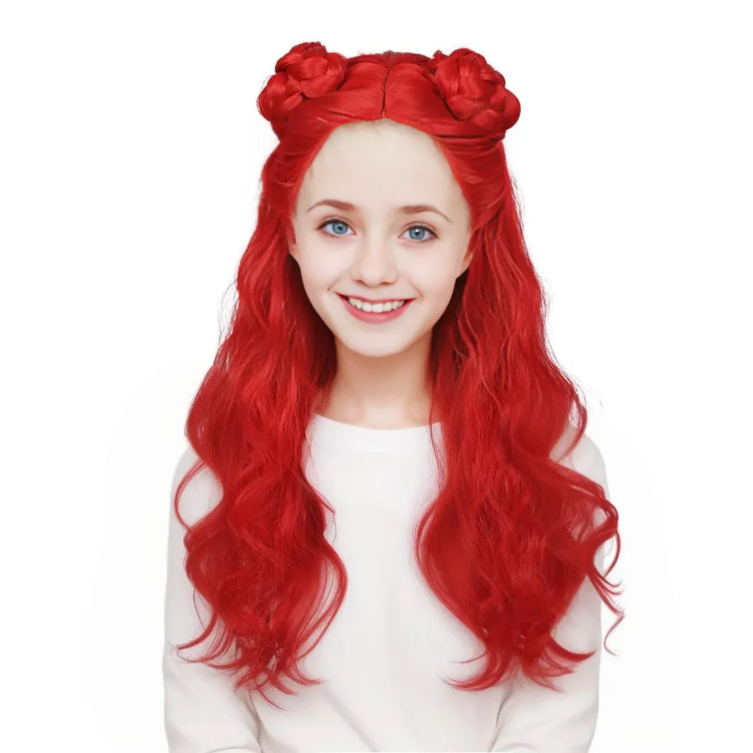 Girls Princess Red Costume and Wig for Halloween Carnival - Image 3