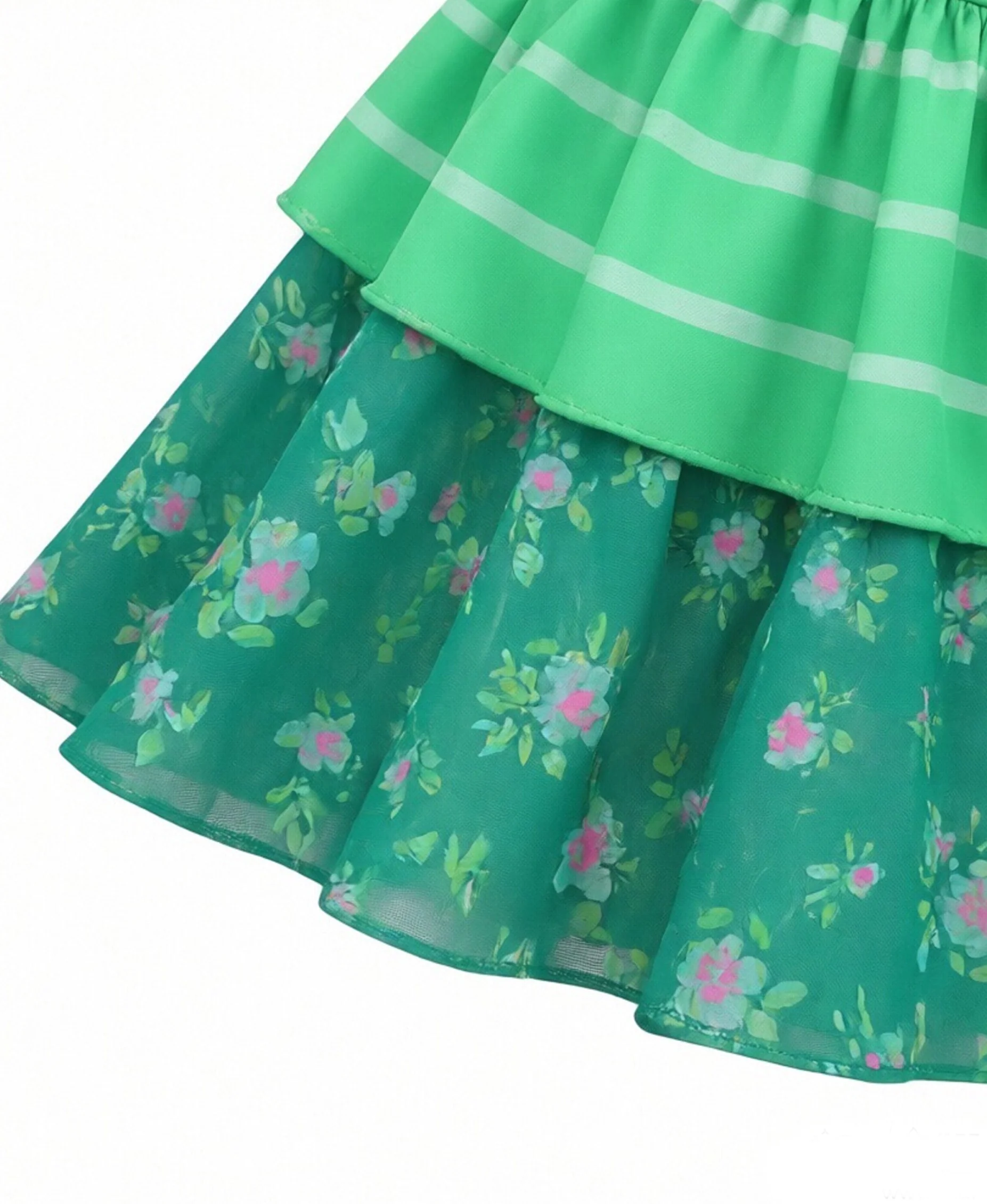 Girls Toy Owner Costume Bonnie Green Striped Layered Dress and Shirt 2pcs Suit for Halloween Cosplay - Image 6