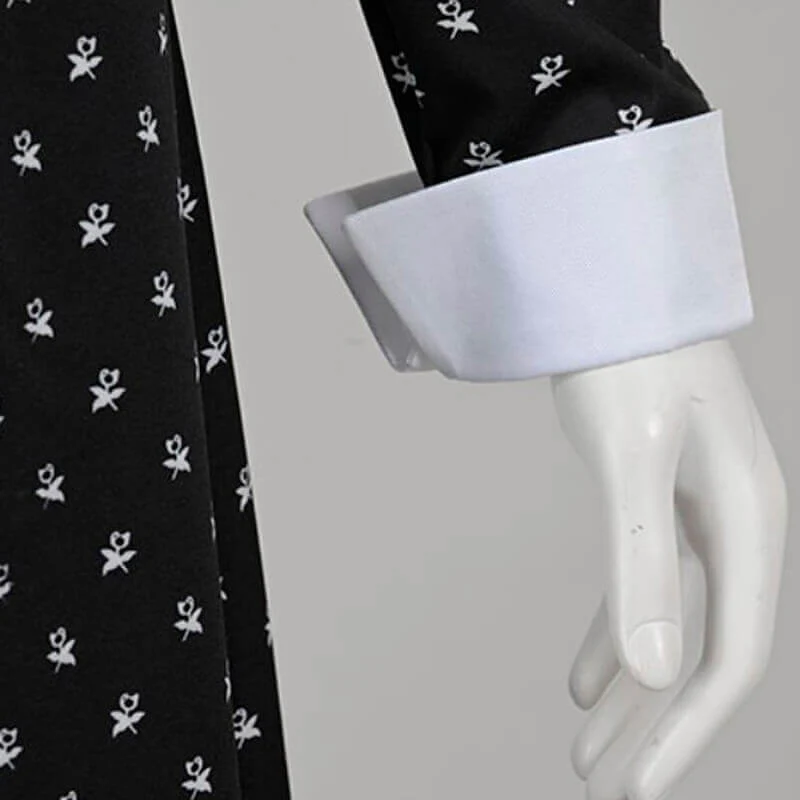Girls Wednesday Addams Dress Wednesday Costume White Peter Pan Collar Wednesday Outfits and Wig - Image 11