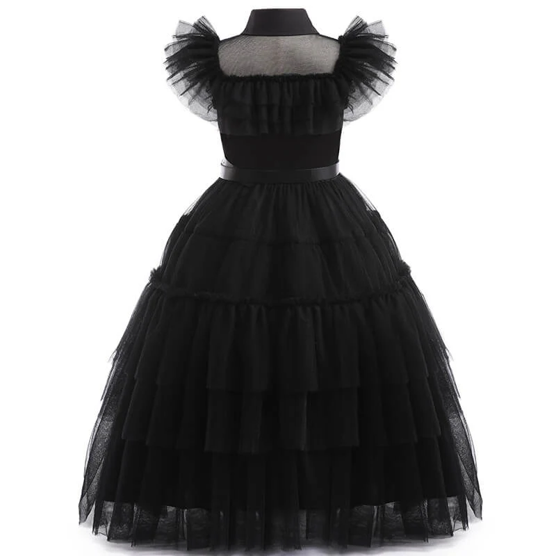 Girls Wednesday Light Up Dress Glowing Black Halloween Party Costume LED Dress Up Outfit - Image 6