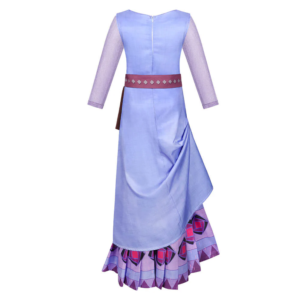 Wish Dress Asha Princess Costume Dress-up Set with Waist Bag and Belt for Girls - Image 4