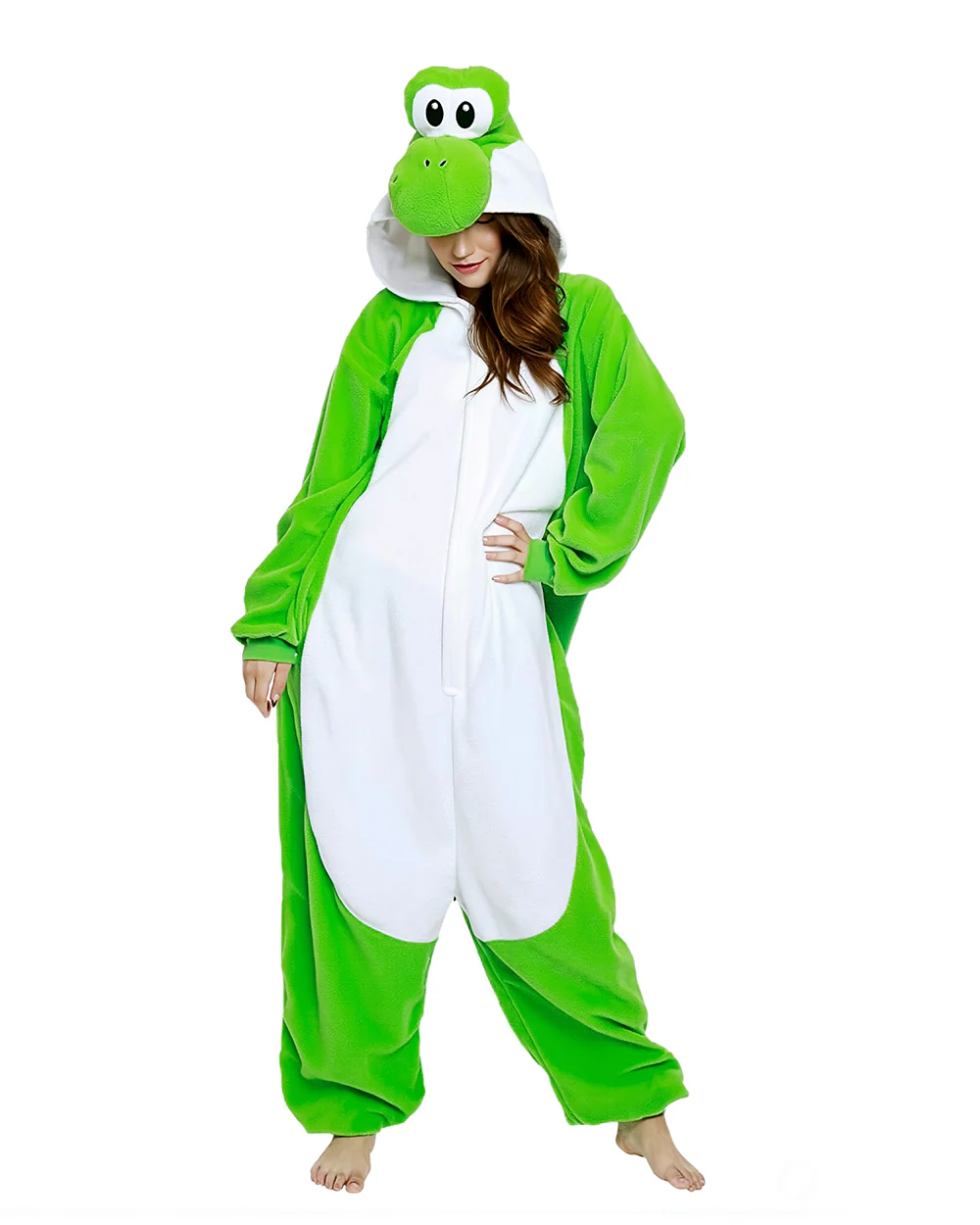 Green Dinosaur Plush Onesie Soft Pajamas with Spiky Tail for Cozy Home Wear - Image 2