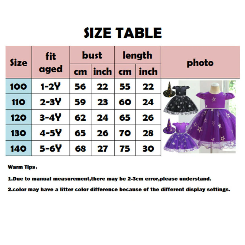 Halloween Costume - Toddler Halloween Party Purple Witches Witchery Hat and Costume Dress Set - Image 8