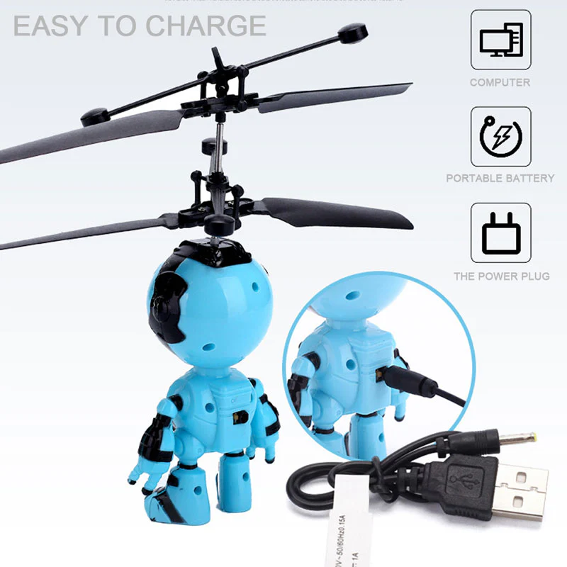 Hand Sensing Fly Robot Kids Suspension Aircraft Toys With USB - Image 4