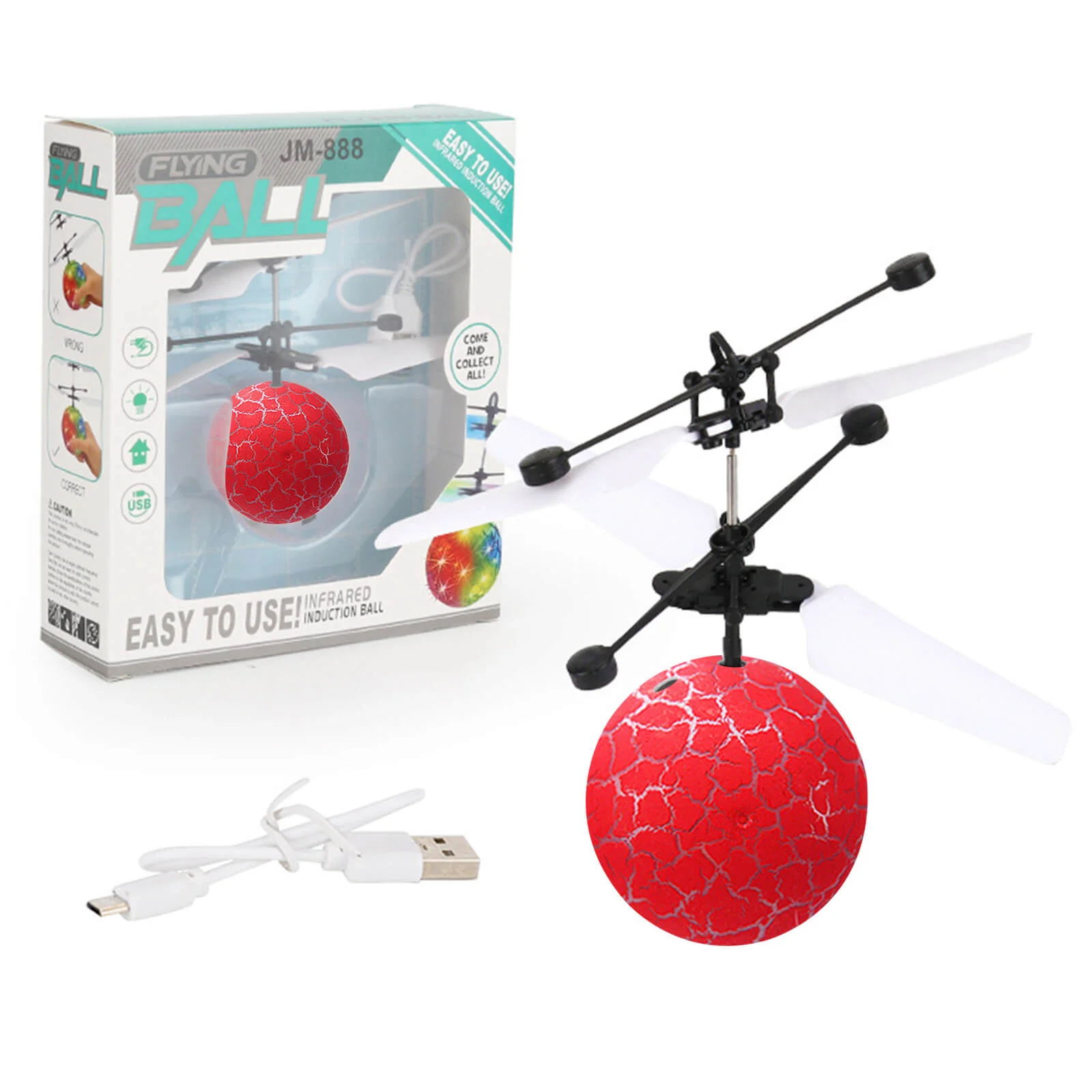 Hands Free Mini Drone Fancy Crystal Flying Ball LED Light RC Drone Induction Aircraft Toys - Image 4