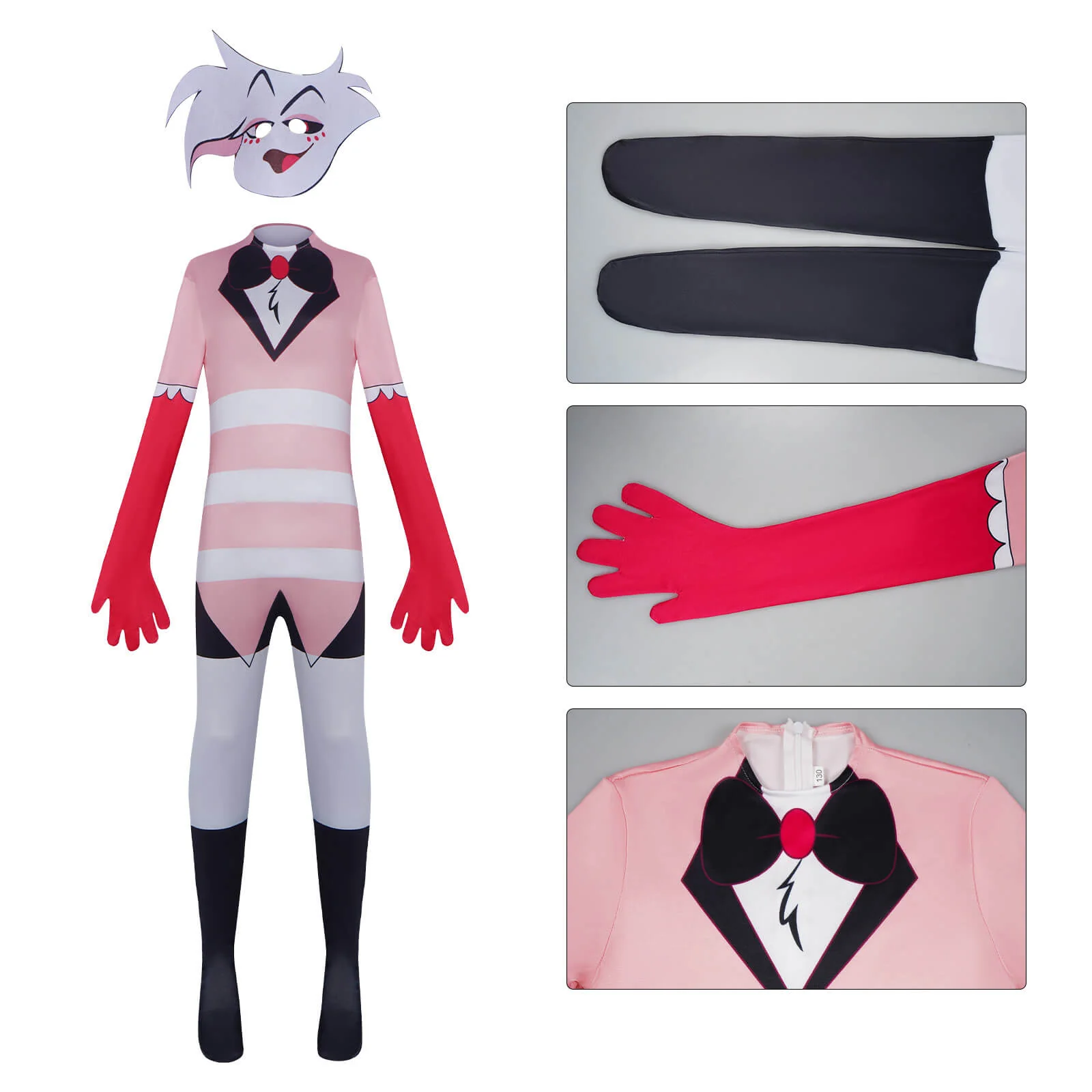 Cosplay Jumpsuit with Mask Party Carnival Halloween Costumes - Image 3