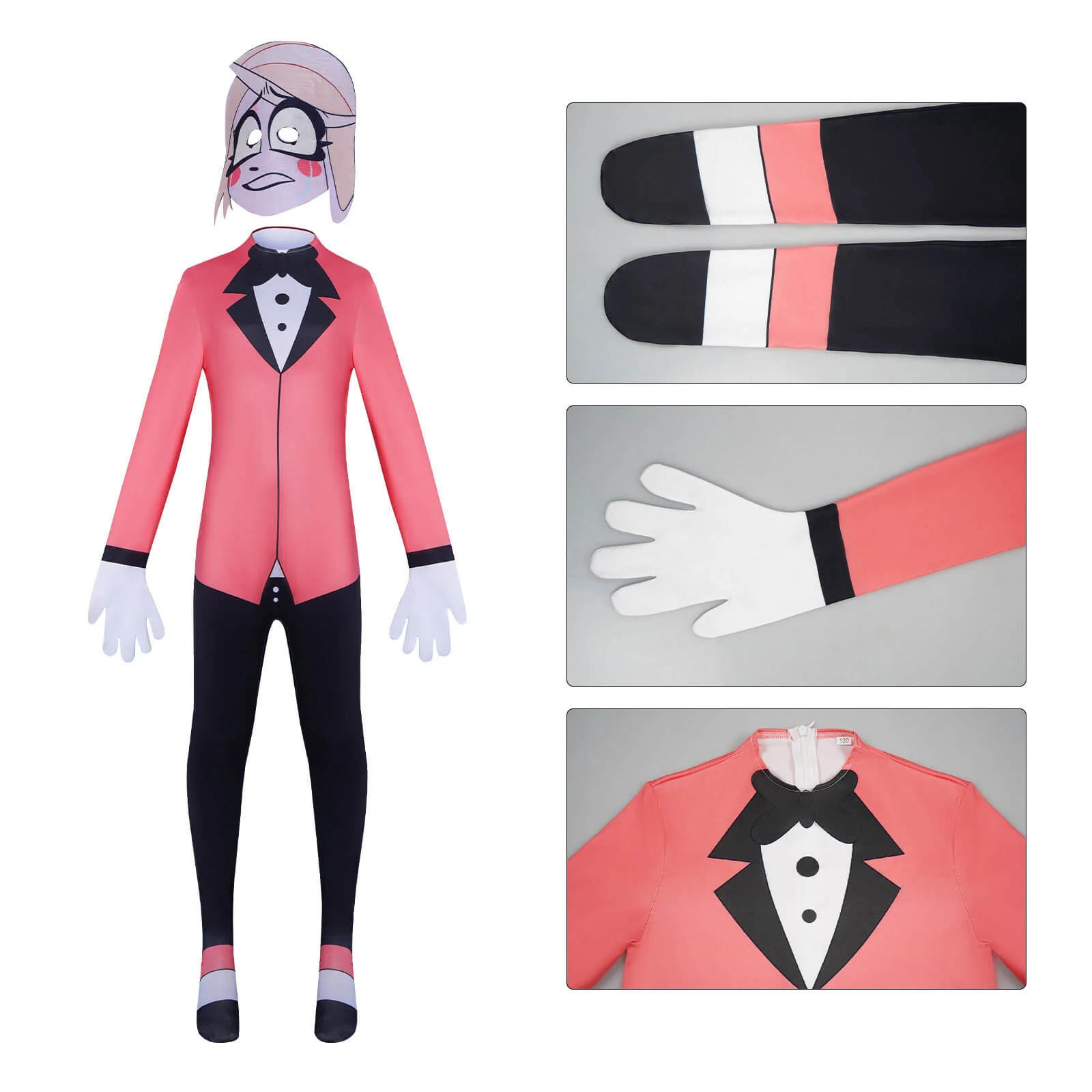 Cosplay Jumpsuit with Mask Party Carnival Halloween Costumes - Image 5