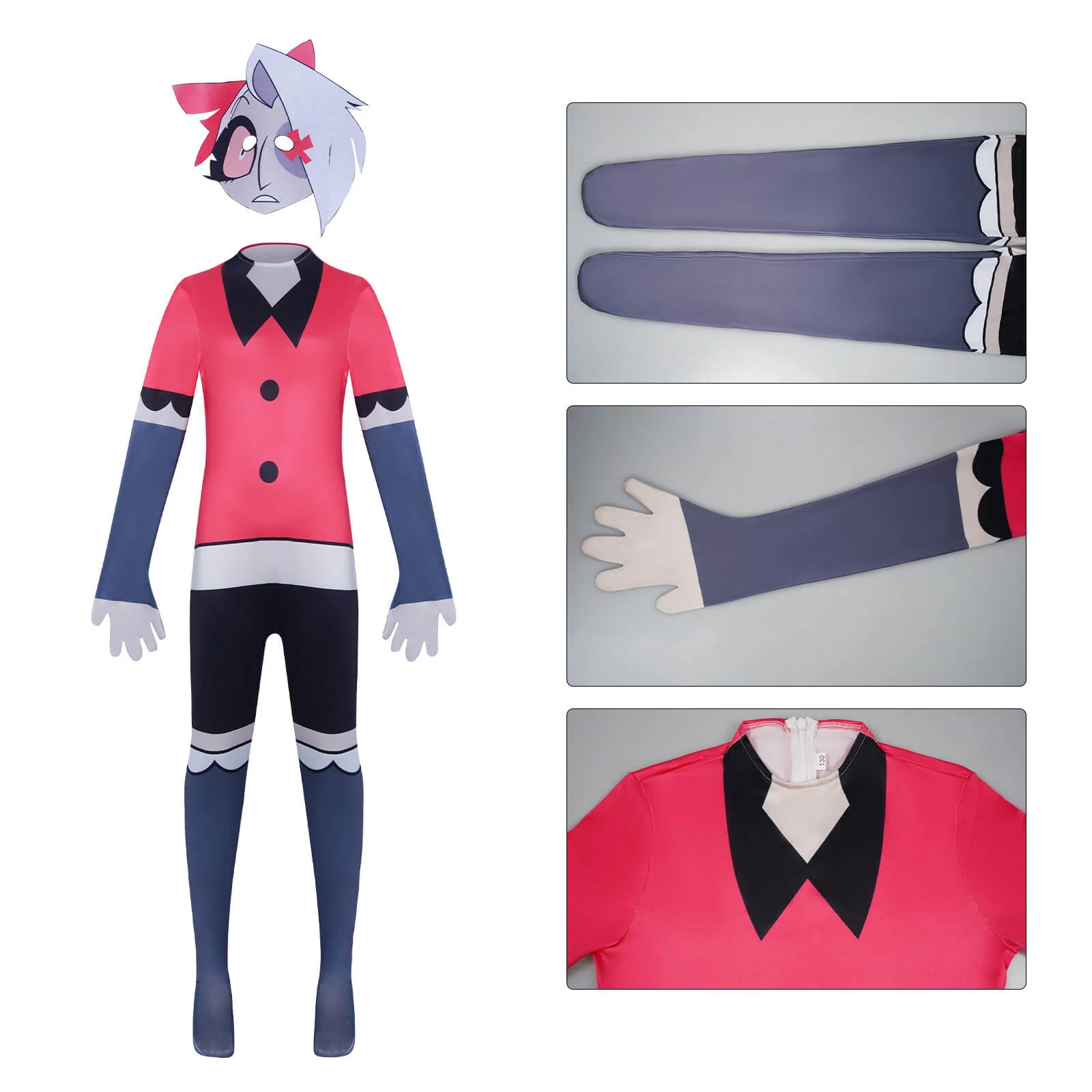 Cosplay Jumpsuit with Mask Party Carnival Halloween Costumes - Image 7