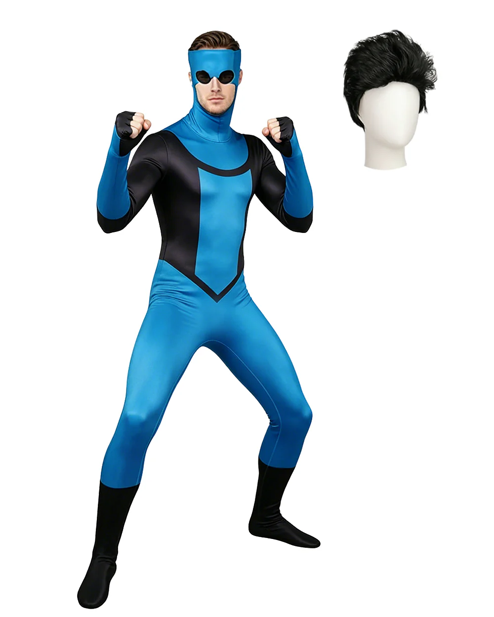 Hero Blue Jumpsuit Premium Lycra Spandex Full-Body Suit for Heroic Roleplay - Image 3