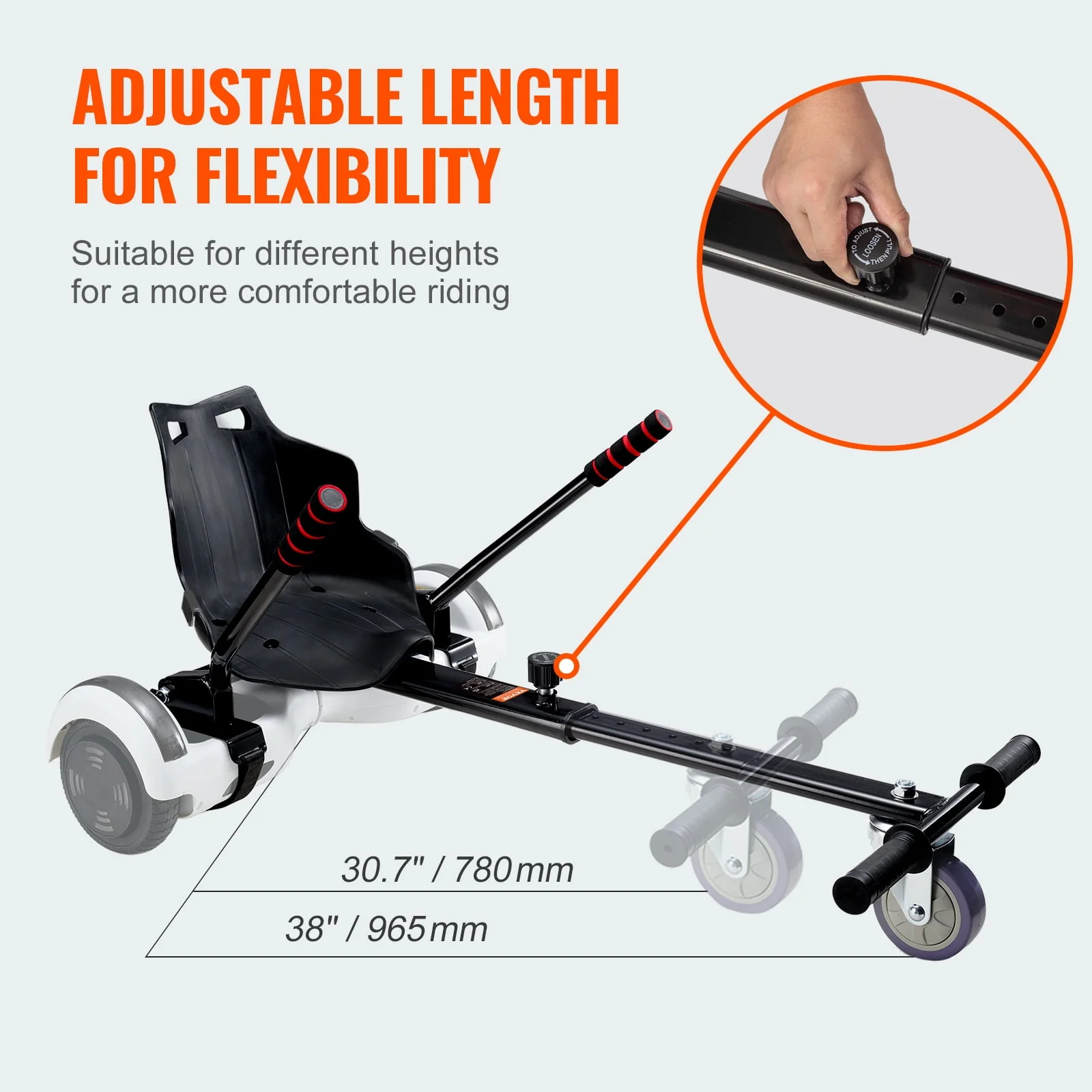Hoverboard Seat Attachment Compatible with All 6.5" 8" 8.5" 10" Hoverboard Grips Control for Kids & Adults - Image 4