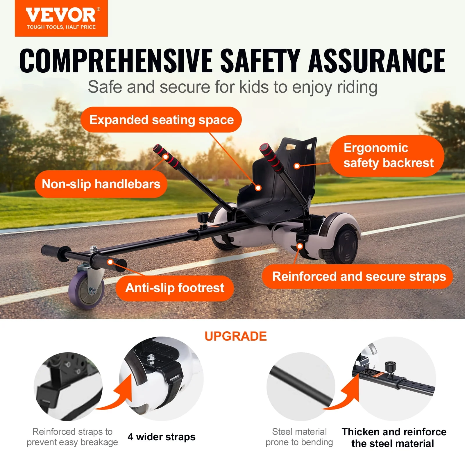 Hoverboard Seat Attachment Compatible with All 6.5" 8" 8.5" 10" Hoverboard Grips Control for Kids & Adults - Image 5