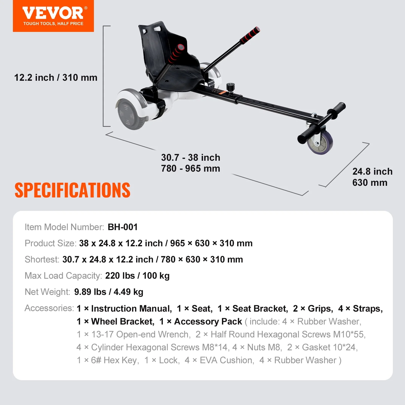 Hoverboard Seat Attachment Compatible with All 6.5" 8" 8.5" 10" Hoverboard Grips Control for Kids & Adults - Image 8