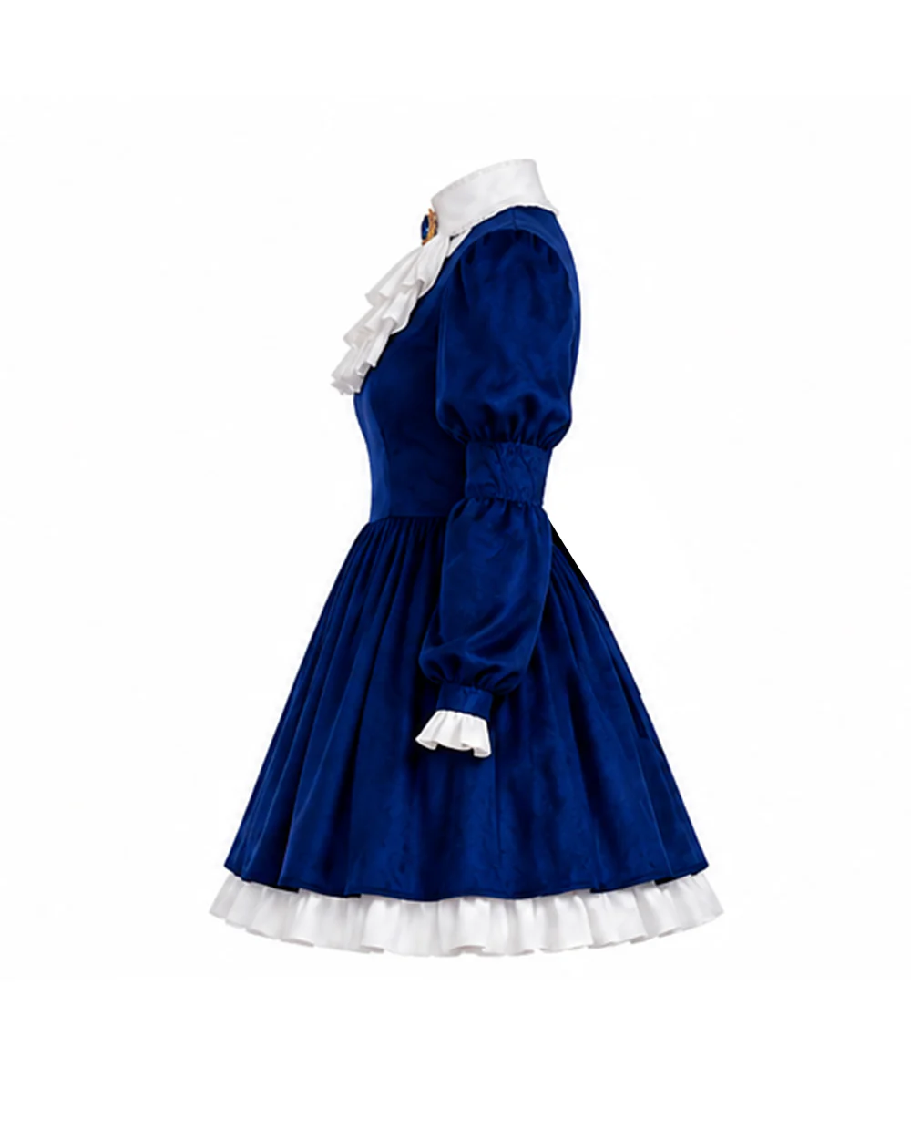 Gothic Costume Dark Blue Victorian Dress with Striped Socks Gloves for Girls Women Halloween Comic-Con - Image 5
