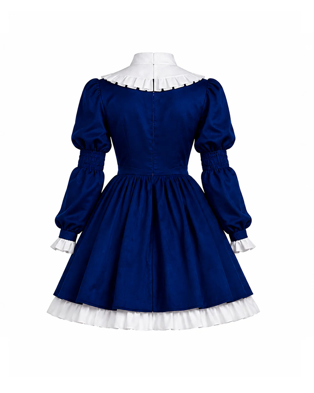 Gothic Costume Dark Blue Victorian Dress with Striped Socks Gloves for Girls Women Halloween Comic-Con - Image 6