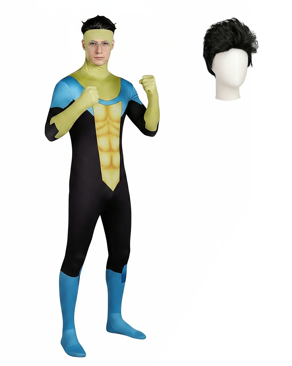 Iconic Super Hero Jumpsuit Yellow Bodysuit with Helmet and Goggles for Cosplay and Carnival Events - Image 4