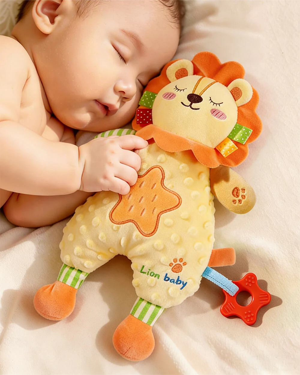 Infant Dino Comfort Doll Toy with Soothing Teether Toddler Security Plush Dino Soft Sleeping Toy - Image 11