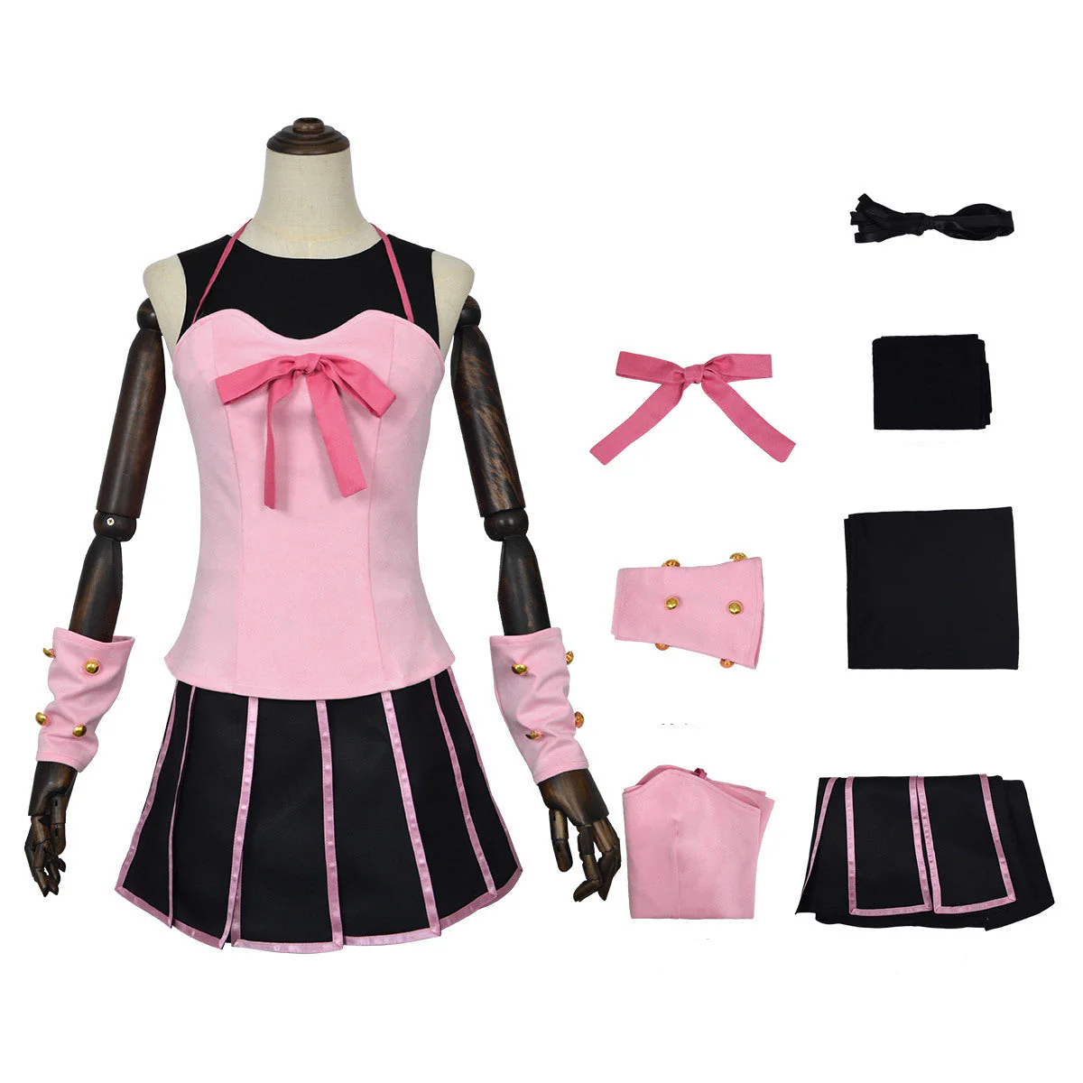 JJBA Lucie Costume Pink Tops Skirt Pantyhose and Accessories for Comic Con Events - Image 9