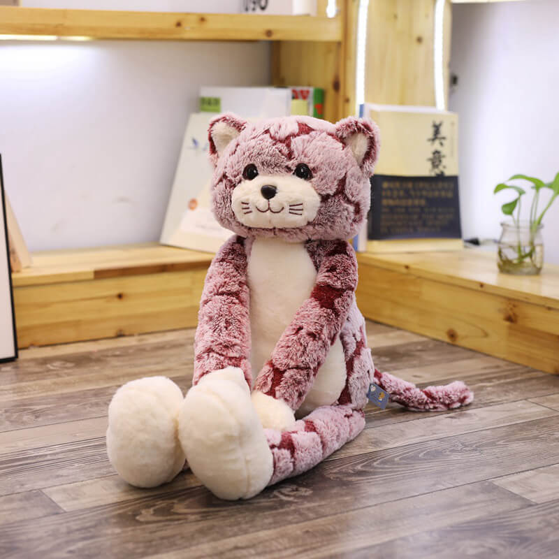 Kid Cat Plush Toys Cute Stuffed Animals Soft Fluffy Cat Dolls with Long Legs for Birthday Gift - Image 2