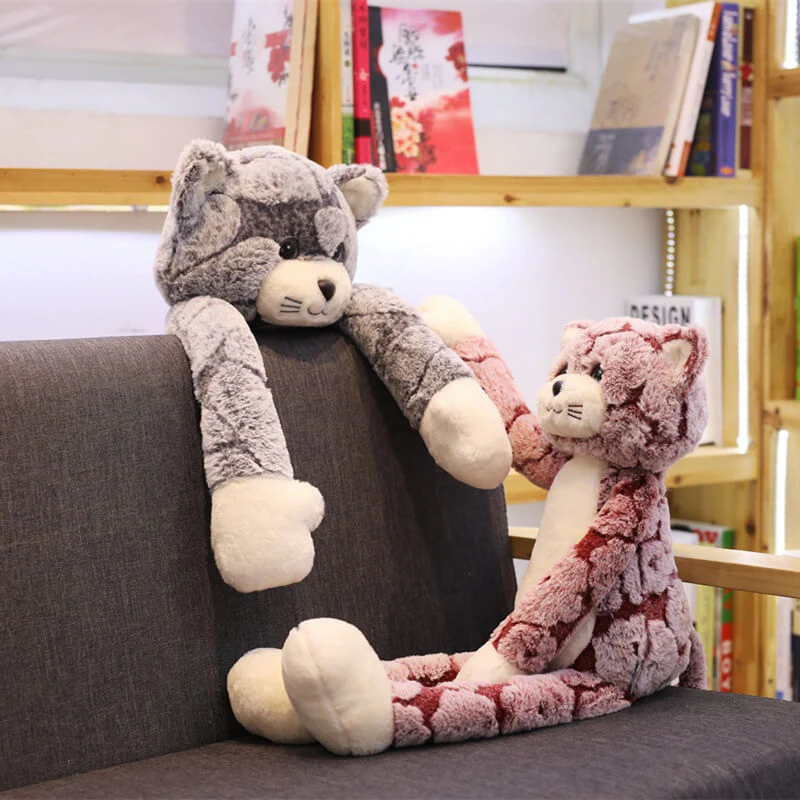 Kid Cat Plush Toys Cute Stuffed Animals Soft Fluffy Cat Dolls with Long Legs for Birthday Gift - Image 4