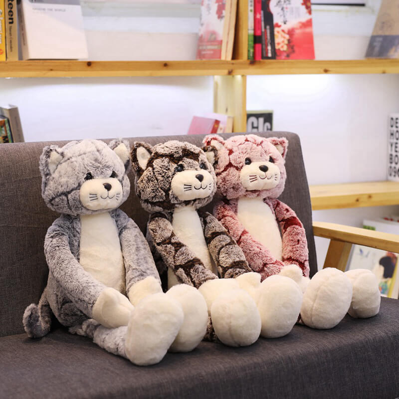 Kid Cat Plush Toys Cute Stuffed Animals Soft Fluffy Cat Dolls with Long Legs for Birthday Gift - Image 5