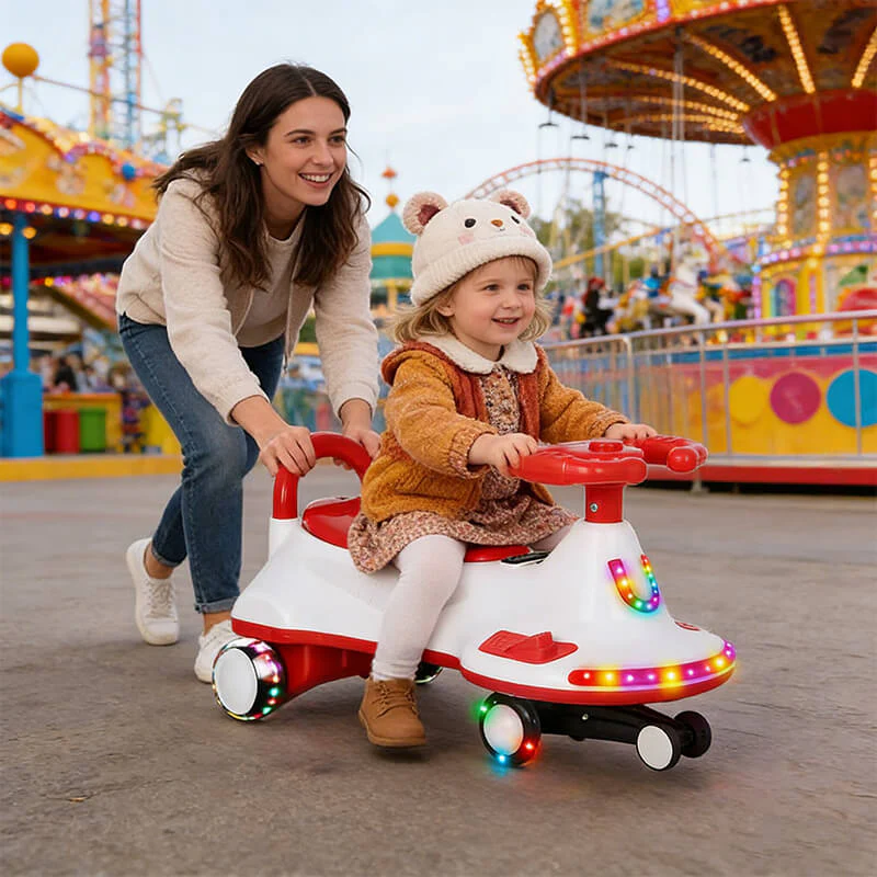 Kids 12V Electric Wiggle Car 360° Sliding Car Dual Anti-rollover with Fashion Light Music - Image 4