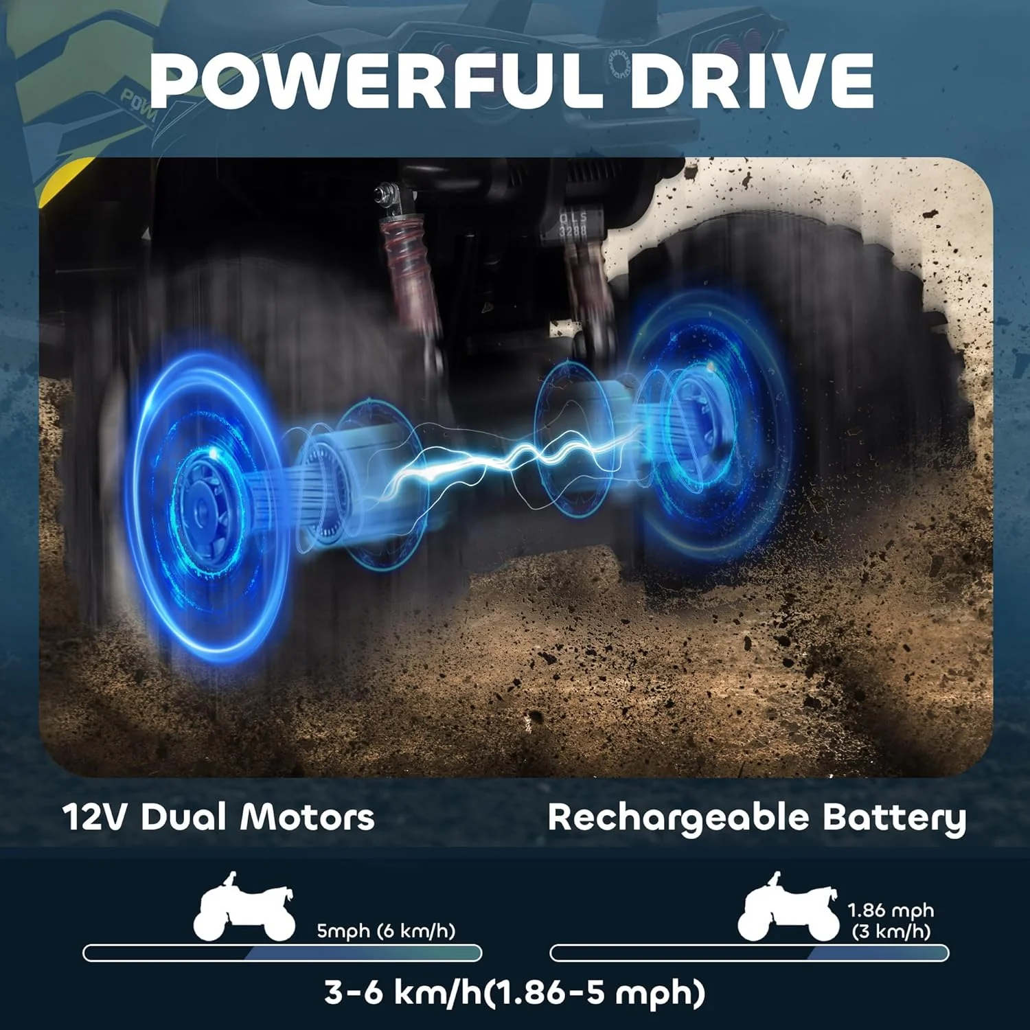 Kids 12V Ride on ATV Electric Ride on Car Battery Powered with Music Light Holiday Gift - Image 4