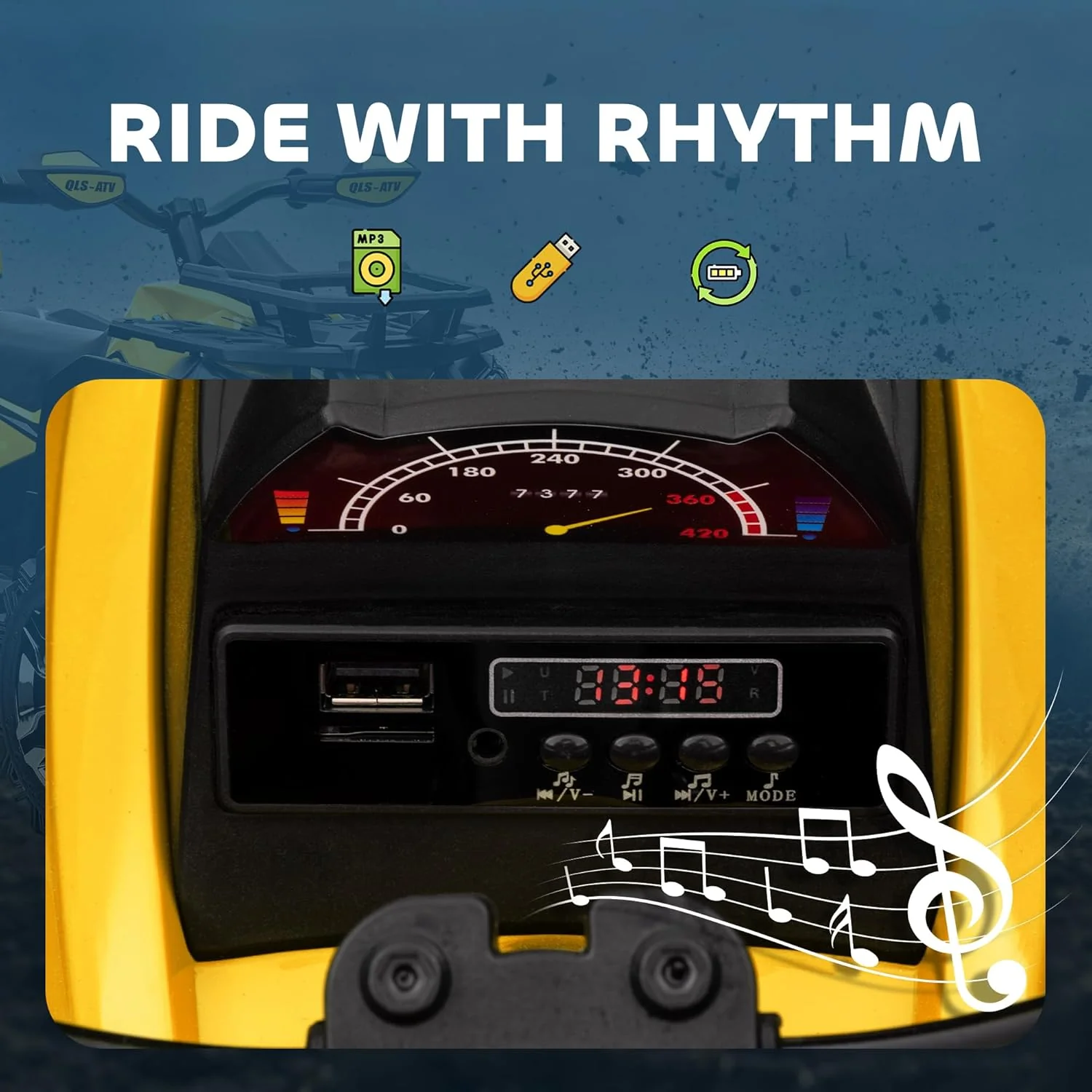 Kids 12V Ride on ATV Electric Ride on Car Battery Powered with Music Light Holiday Gift - Image 6