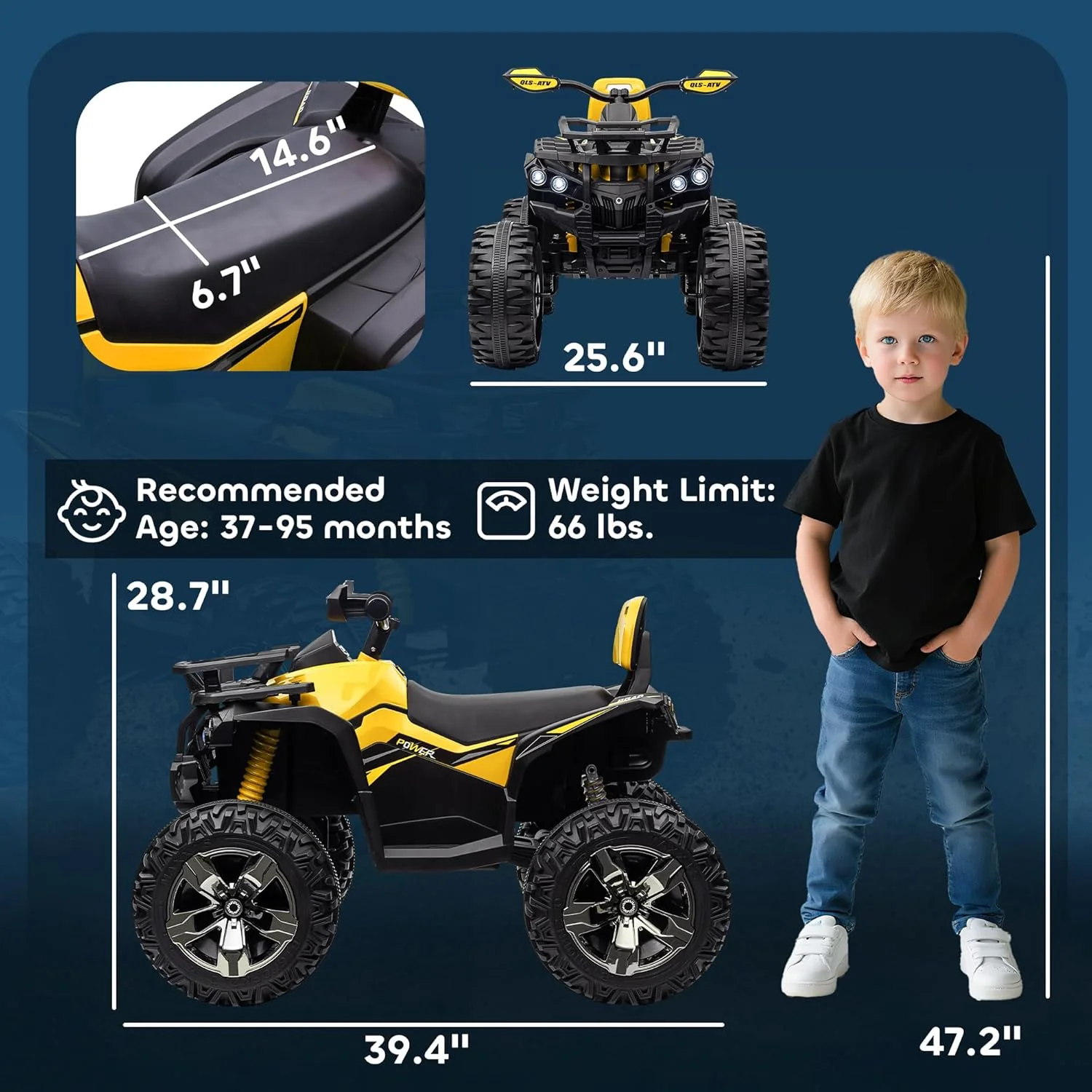 Kids 12V Ride on ATV Electric Ride on Car Battery Powered with Music Light Holiday Gift - Image 9