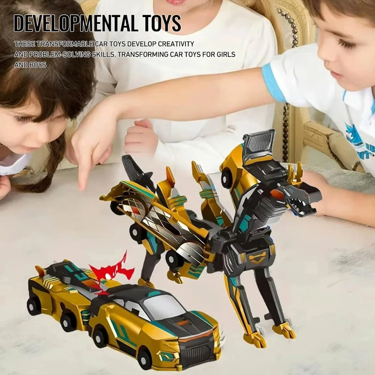 Kids 2in1 Collision Transformer Car Magnetic Cars Transform Into Dinosaur Deformed Car Set - Image 3