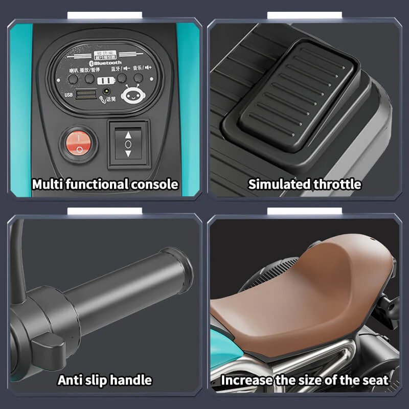 Kids 3-wheel Ride on Car 6V Electric Motorcycle Bluetooth Early Education Car - Image 7