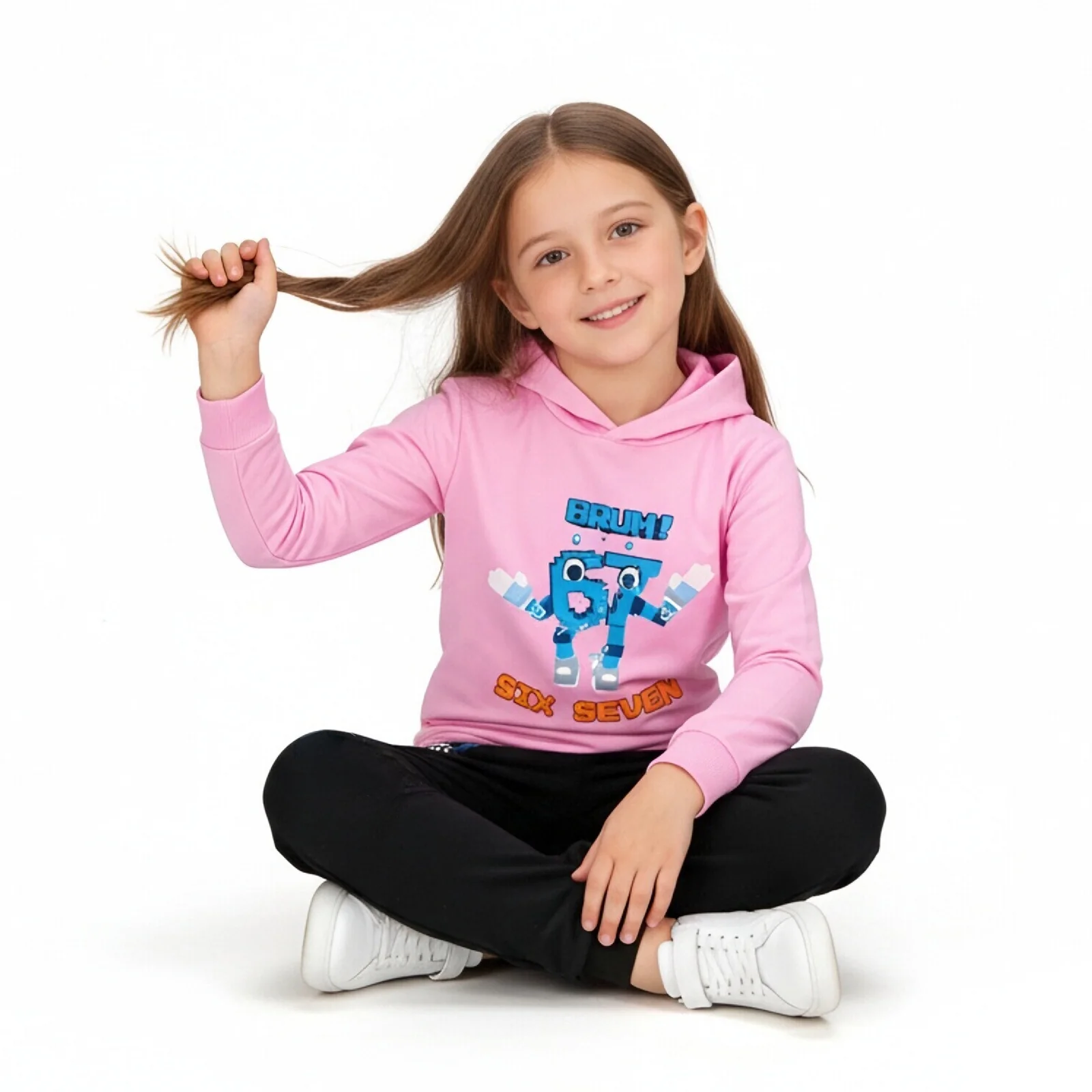 Kids 67 in Steal A Brainrot Costume Cotton Hoodie and Pants Suit Funny Six-Seven Meme Outfit - Image 11