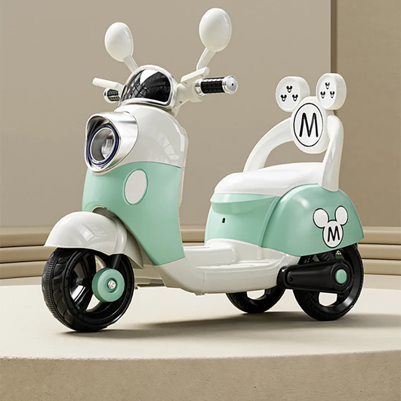 Kids 6V Electric Motorcycle 3-Wheel Stable Ride on Toys Cartoon Key Start Motorcycle