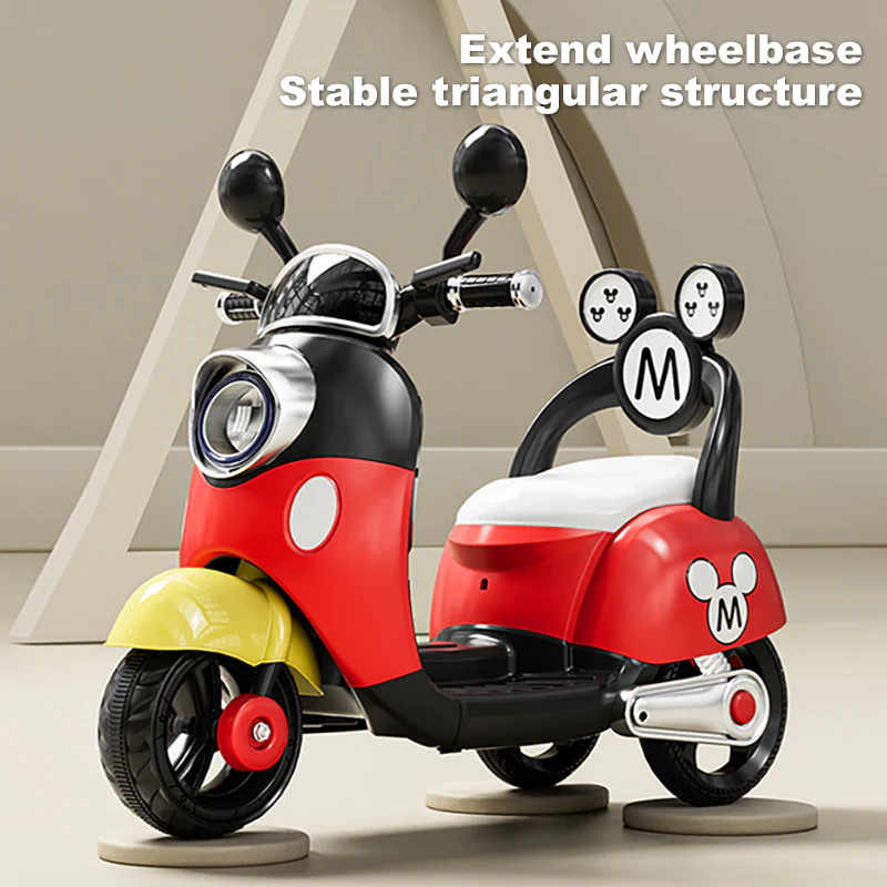 Kids 6V Electric Motorcycle 3-Wheel Stable Ride on Toys Cartoon Key Start Motorcycle - Image 5