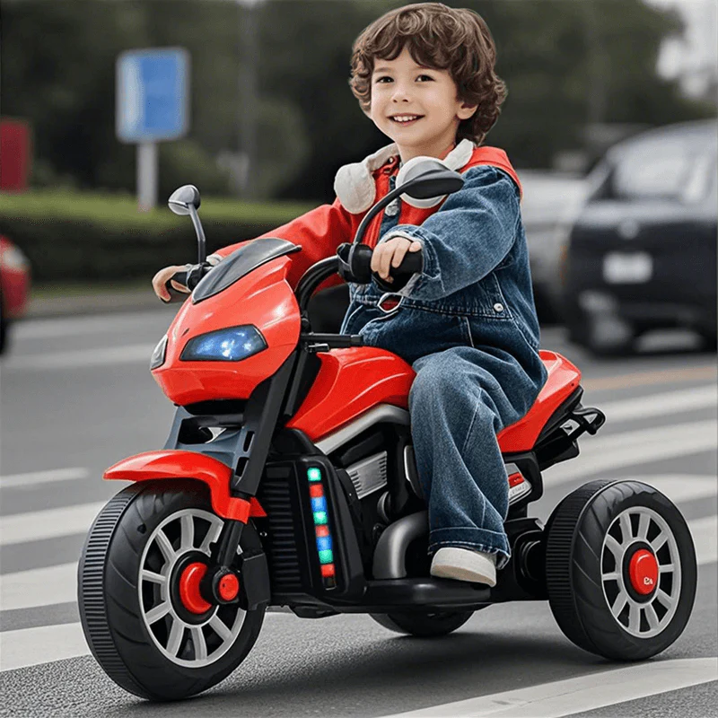 Kids 6V Ride on Car Electric Motorcycle Rechargeable 3-wheeled Car with Music Light - Image 4