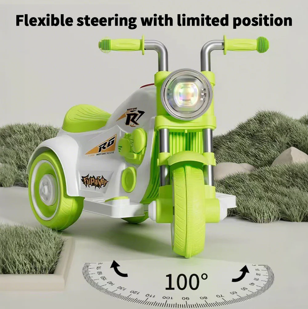 Kids 6V Ride on Motorcycle 3-wheel Electric Car Battery Power with Music and Light - Image 4