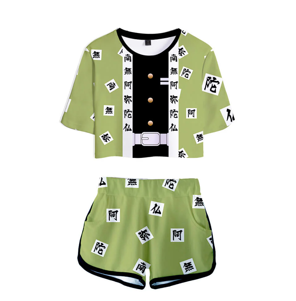 Kids Activewear Tanjiro Nezuko Running Suit Zenitsu Giyu Top and Shorts - Image 9