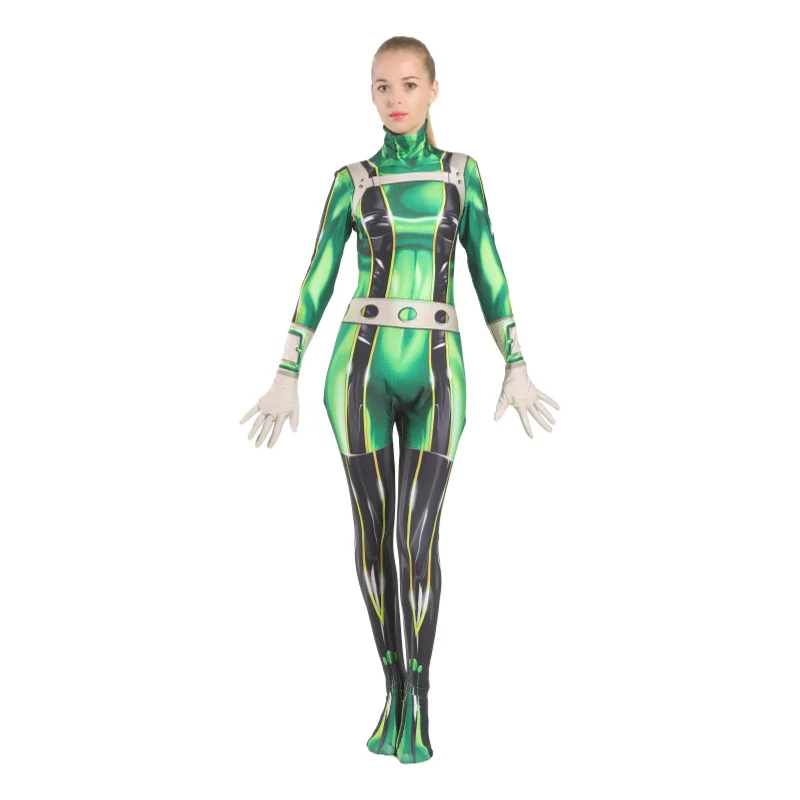 Tsuyu Jumpsuit Rainy Season Hero Froppy Costume Green Bodysuit for Cosplay - Image 4