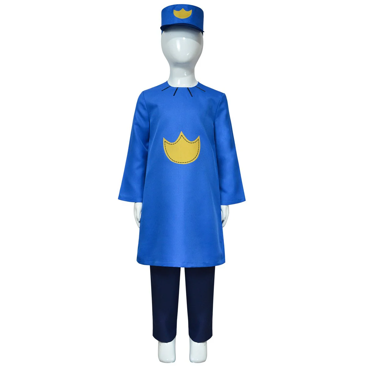 Kids Adults Dog Police Man Costume Blue Tops Pants and Hat for Cosplay - Image 4