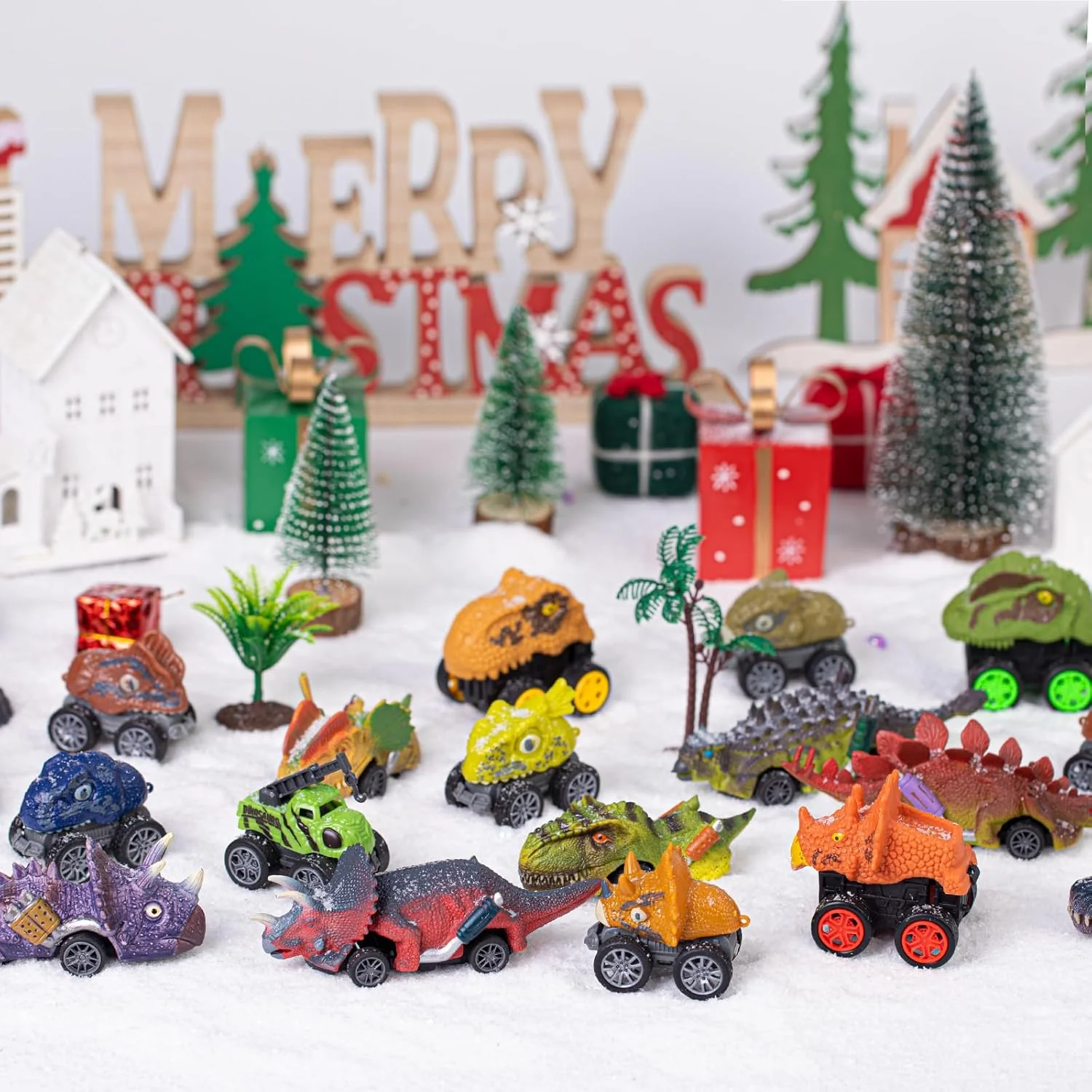 Kids Advent Calendar 2025 Dinosaur Pull Back Cars Monster Truck Set Blind Box Holiday Gift - Image 3