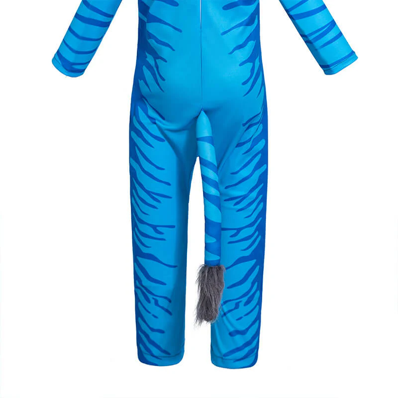 Kids Neytiri Costume Halloween Cosplay Jumpsuit with Headwear and Apron - Image 4