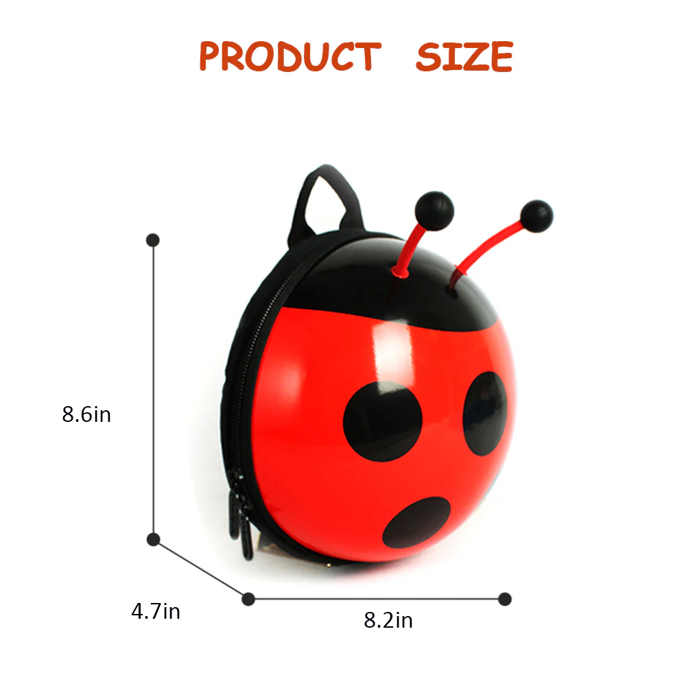 Kids Backpack with Leash Ladybug Cute Animal 3D Mini Backpacks for Kindergarten - Image 3