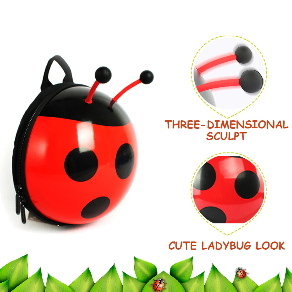 Kids Backpack with Leash Ladybug Cute Animal 3D Mini Backpacks for Kindergarten - Image 4