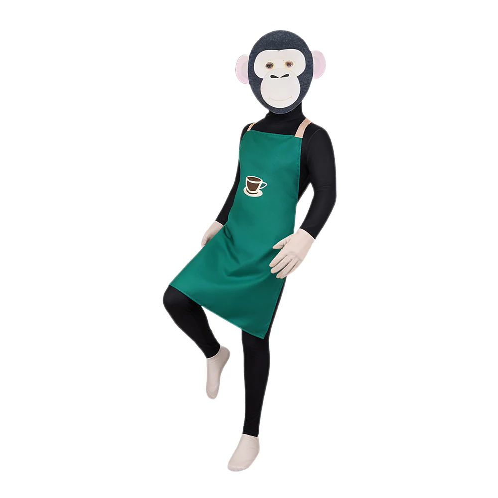 Brainrot Cosplay Outfit Green Money Banana Chimpanzini Jumpsuit Apron and Helmet for Carnival - Image 3