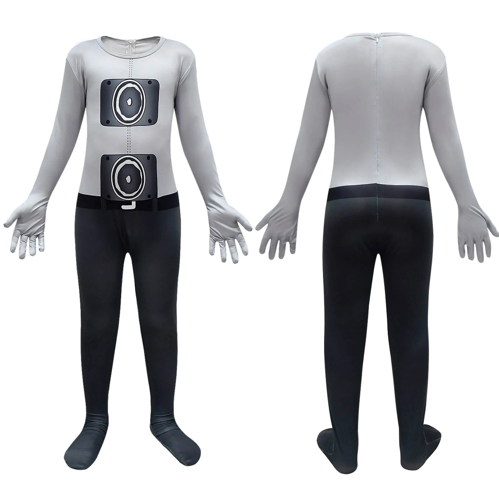 Kids Television Man Costume Jumpsuit with Mask Outfit for Dress Up Party - Image 2