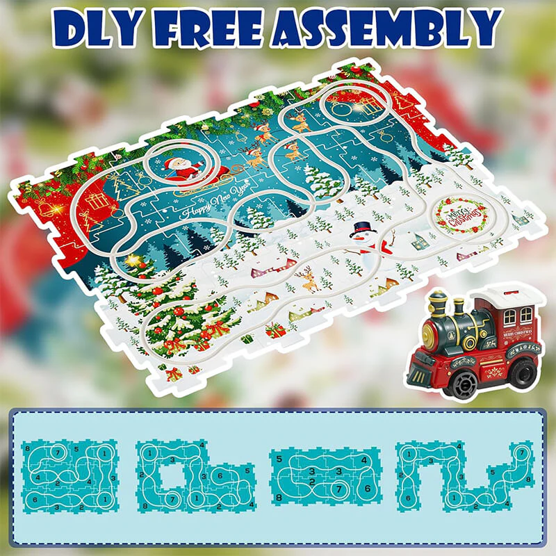 Kids Christmas Puzzle Track Car Set DIY Assembly Scene Electric Train Toy Christmas Gifts - Image 10