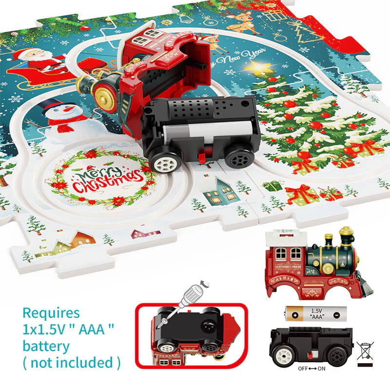 Kids Christmas Puzzle Track Car Set DIY Assembly Scene Electric Train Toy Christmas Gifts - Image 3