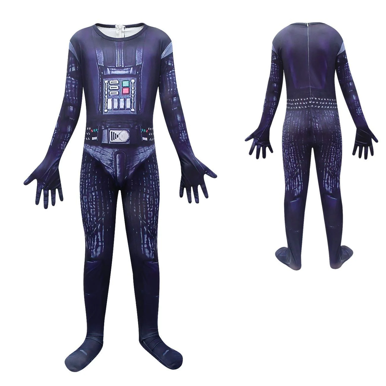 Kids Darth Costume Movie Vader Suit Jumpsuit and Mask for Halloween Party - Image 4