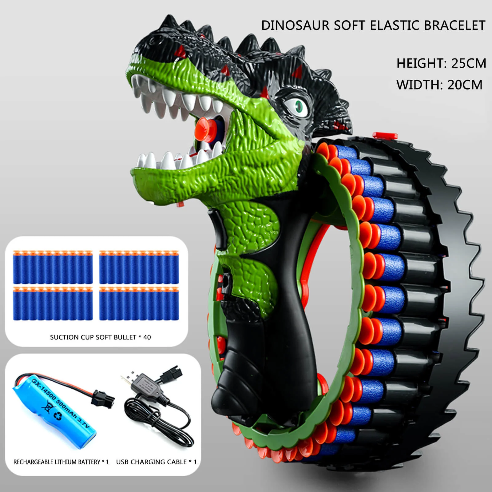 Kids Dinosaur Dart Shooting Toy with Soft Bullets High Capacity Electric Blasting Toy Gun - Image 10