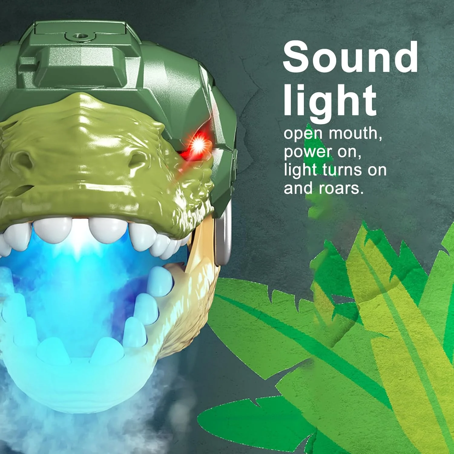 Kids Dinosaur Hand Puppet Spray Puppet Interactive Role-Play Toy with Sounds and Lights - Image 5